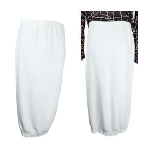 Clifford Wills Midi Skirt Cream Sweater Knit Pull on Academia Office Capsule L